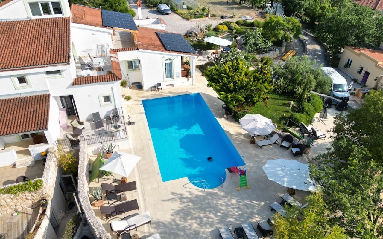 Lotus Resort shared pool and garden